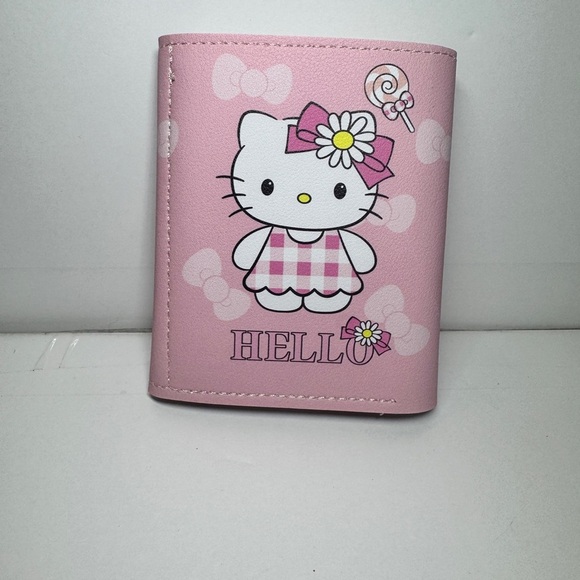 Hello Kitty Pink Wallet Pink checkered dress tri-fold wallet - Picture 2 of 9